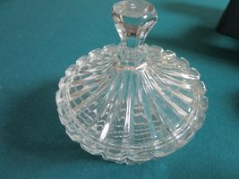 Crystal Trinket Covered Compatible with Box Mustard Bowl W/Compatible with Spoon - £35.44 GBP