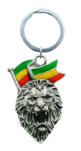 Lion of Judah Rasta Pewter Keyring Jamaica Enamel Quality 30mm Ring &amp; Po... - £10.11 GBP