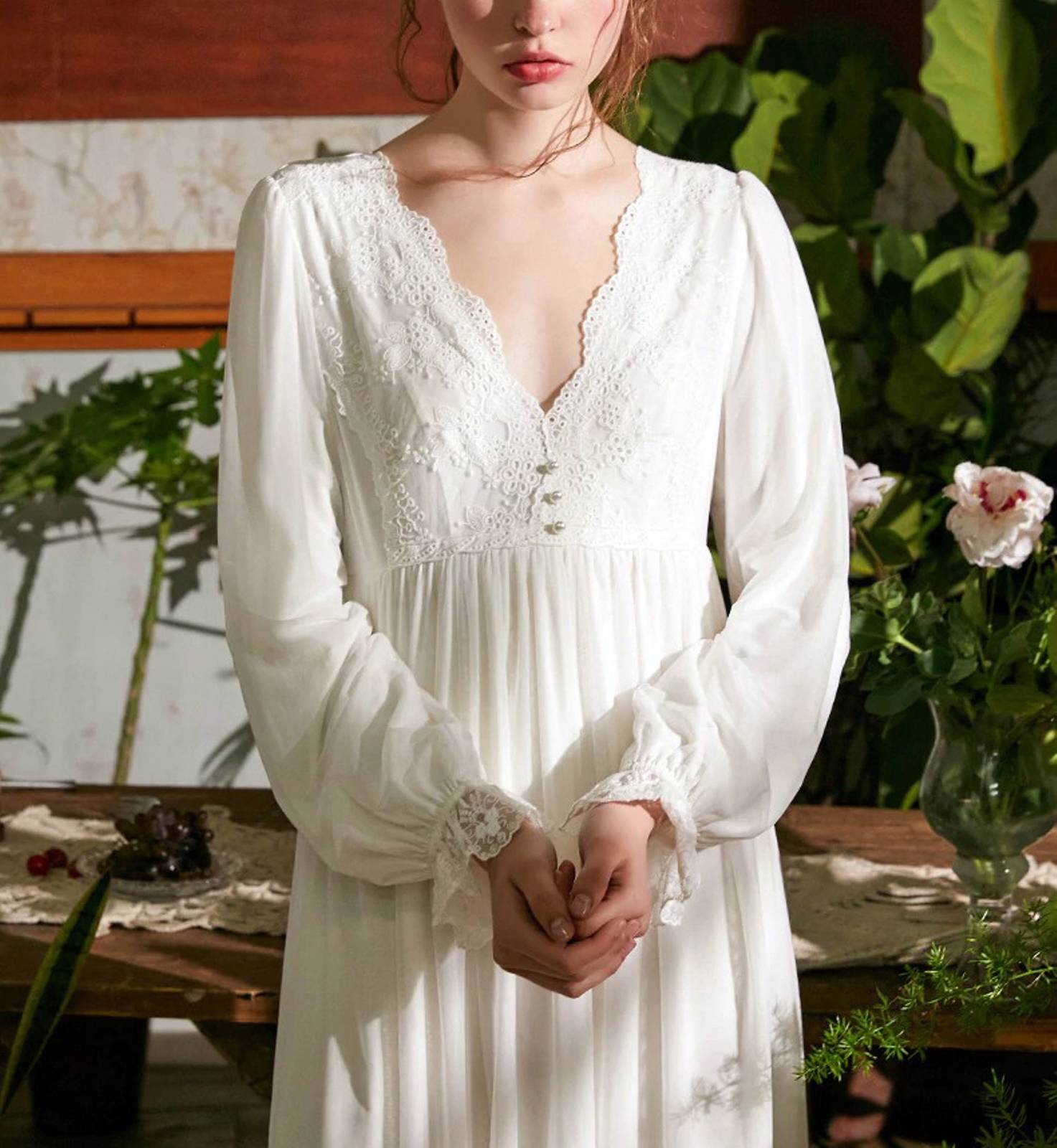 Victorian Nightgown| Vintage Victorian Nightgown|Edwardian Dress For ...