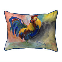 Betsy Drake Blue Tail Rooster Large Indoor Outdoor Pillow 18x18 - £36.87 GBP