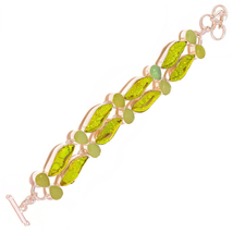 Green Turquoise with Chalcedony Gemstone 925 Silver Handmade Statement Bracelet - £39.03 GBP