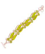 Green Turquoise with Chalcedony Gemstone 925 Silver Handmade Statement B... - $67.00 CAD