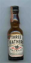 Three Feathers Bourbon Blended Whiskey Empty Miniature Glass Bottle 1930&#39;s - $87.12