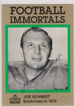 Joe Schmidt Signed Autographed 1983 HOF Immortals Football Card - Detroit Lions - £11.98 GBP
