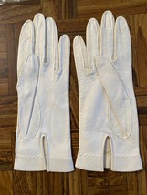 Vintage 1950s White Capretto Lavabile Leather Kid Gloves Sz 5.5 Made Ita... - £35.04 GBP