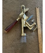 Brass Wine Bottle Corkscrew Opener Wood Handle Counter Table Mount Bar M... - €47,28 EUR