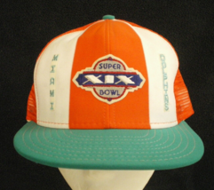 Miami Dolphins Super Bowl Xix Ajd Lucky Stripe Nfl Mesh Trucker Snapback Hat Cap - £23.97 GBP