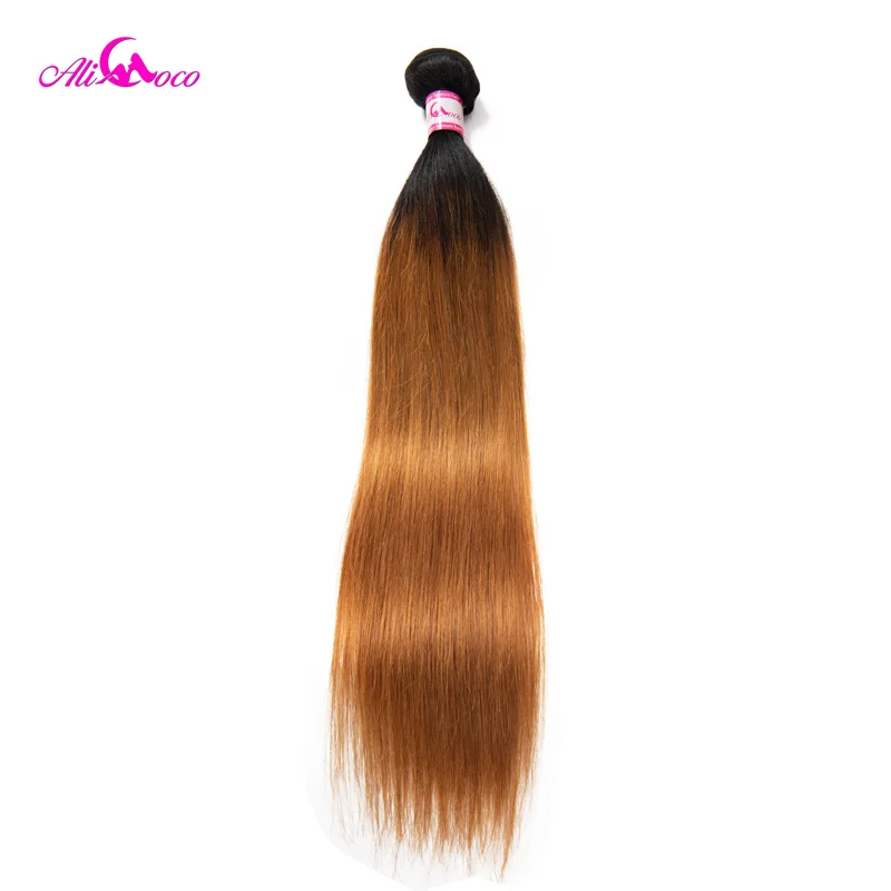 Ali Coco Brazilian Straight Hair Bundles Color 1B/30 100% Human Hair Weaving - £22.86 GBP+