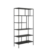 72&quot; Black Metal Six Tier Etagere Bookcase - $7,056.80 MXN