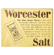 Worcester Brand Salt 1897 Advertisement Victorian Food Baking Spice ADBN... - $374.75 MXN