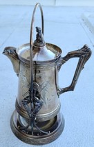 Beautiful Antique Silverplate Tilting Ice-Water Pitcher with Stand - VGC... - £780.10 GBP