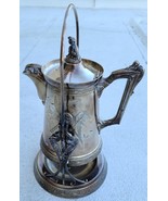 Beautiful Antique Silverplate Tilting Ice-Water Pitcher with Stand - VGC... - $18,816.60 MXN