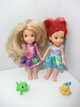 Disney Petite Princess The Little Mermaid Ariel Rapunzel dolls pets Toll... - $25.98