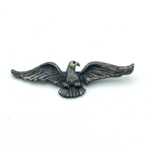 Flying Eagle Sterling Silver Brooch - 2.5&quot; Vintage 925 Bird Pin Clasp Repaired - £15.66 GBP