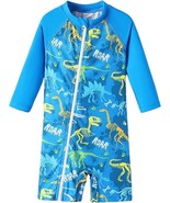 18-24 Months Baby Boys Swimsuit Rash Guard Dinosaur Green Blue One Piece... - $349.88 MXN