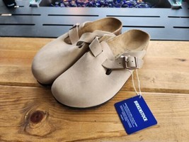 Birkenstock Boston Suede Soft Foot Bed Clogs TOBACCO BROWN US Size L9 M7... - $128.70