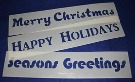 3 Pc Set Holiday Message Stencils 14 Mil Mylar-5&quot; x 23.5 Painting/Crafts/Stencil - £27.74 GBP