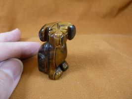(Y-DOG-LA-559) brown Tiger's eye LABRADOR lap Dog carving FIGURINE gemst... - $15.79
