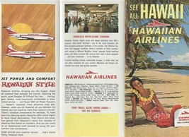 Hawaiian Airlines Brochure and Pictorial Map of Hawaii  - £14.24 GBP