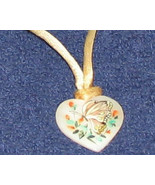 Vintage &#39;70&#39;s Hand Painted Heart on a Satin Choker FREE SHIPPING - £12.74 GBP