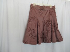 Liz Claiborne Axcess  skirt flare Size 6 brown belt lined knee length - £9.48 GBP