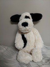 Jellycat London Bashful Puppy Dog Cream Body Black Spot 12&#39;&#39; Plush Stuffed Toy - £13.40 GBP