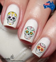 Sugar Skulls Nail Art Decal Sticker- Day of the dead Mexican Carnival - $4.59
