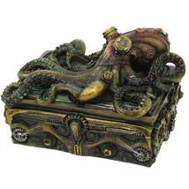 Steampunk Octopus Kraken Guarding Treasure Trinket Stash Decorative Jewelry Box - £22.34 GBP