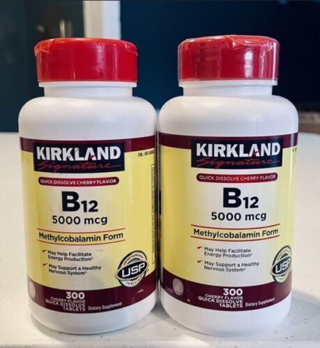 Lot Of 2 Kirkland Signature™ Quick Dissolve B12 5000 mcg 300 Tablets