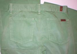 New mid rise 28 X 34 Womens 7 for all mankind green pants Putter medium ... - $160.00