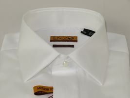 Men 100% Egyptian Cotton Shirt French Cuffs Wrinkle Resistance ENZO 71402 White image 8