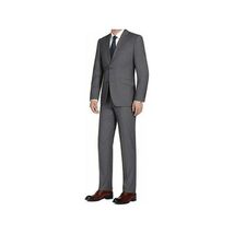 Men RENOIR suit Solid Two Button Business or Formal Slim Fit 202-1 Charcoal gray image 3