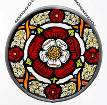 Decorative Hand Painted Stained Glass Window Sun Catcher/Roundel in a Tu... - $94.04