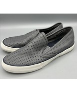 Sperry Top Sider Womens Shoes 8 Grey Leather Perforated Slip On Loafers ... - $15.57