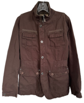 Olls Women&#39;s Coat Jacket Full Zip &amp; Snap w/ Pockets 100% Cotton Size XL Brown - £19.54 GBP
