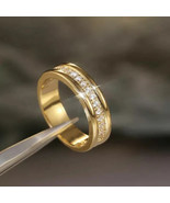 1Ct Round Cut Simulated Moissanite Eternity Wedding Band 14K Yellow Gold... - £92.52 GBP