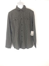Men&#39;s Vans long sleeve grey cotton dress Shirt Size M New tags - $22.49