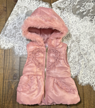 Little Lass Soft Pink Faux Fur Quilted Puffer Vest Kids Size 12 M, Pre-O... - $12.00