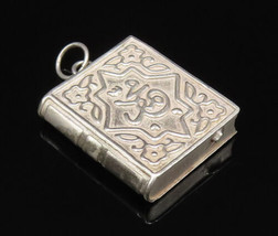 925 Sterling Silver - Vintage Engraved Religious Quran Book Pendant - PT... - £27.84 GBP