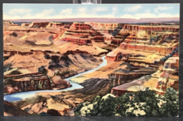 VTG Grand Canyon Looking North from Watch Tower Linen Postcard Desert View - £6.01 GBP