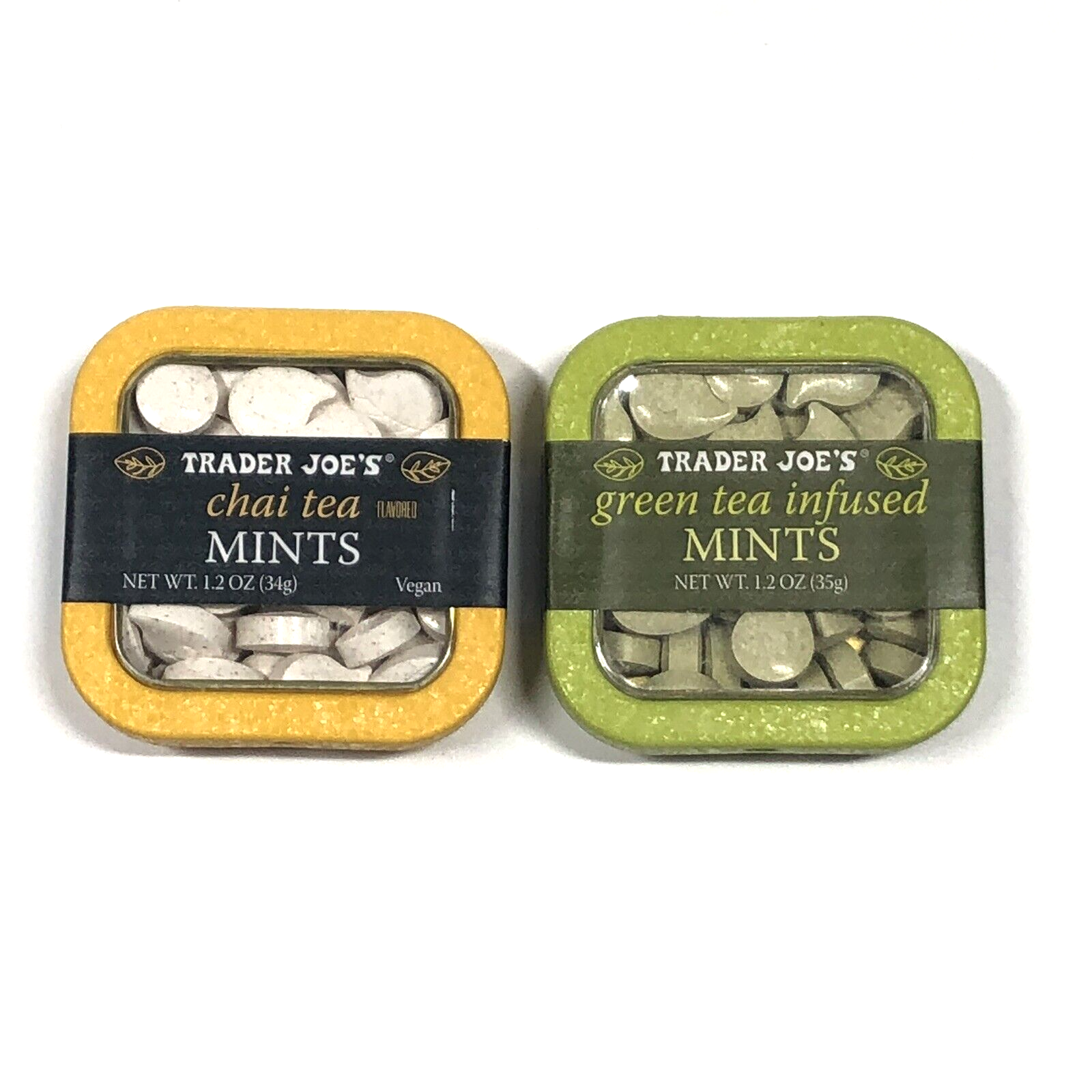 Primary image for Trader Joe's COMBO PACK Green Tea & Chai Mints 2 Packs!! 1.2oz ea 11/2024