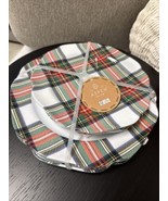 Aspen Tartan Plaid Christmas 100% Melamine Dinner Salad Plates S/8 New~ - $59.99