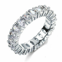 Eternity Ring 3.50Ct Simulated Diamond 14k White Gold Anniversary Band in Size 8 - £192.03 GBP