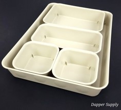 5 Pc Set IKEA NOJIG Beige Plastic Organizer Tray New  - £22.37 GBP