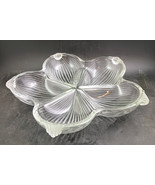 West German Walther 5-Petal Glass Crystal Dish Mikasa Flower Ridged Fros... - $37.97 CAD