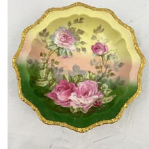 Antique Limoges Bowl France Handpainted Pink Roses Gold Accent Artist Signed VTG - $53.99