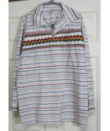 Handmade Native American Men&#39;s Ivory Patchwork Shirt 2XL by Cynthia Yerby - $123.74