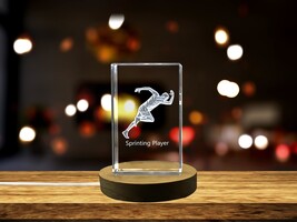 LED Base included | Sprinting Player 3D Engraved Crystal 3D Engraved Crystal - £31.37 GBP+