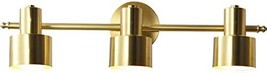 Yhtlaeh Modern Wall Bar Sconce Over Mirror 3 Lights Brushed Brass Metal Shade - £42.34 GBP