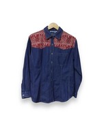 Rockabilly Bandana Western Denim Shirt By Marisol Large - £19.66 GBP